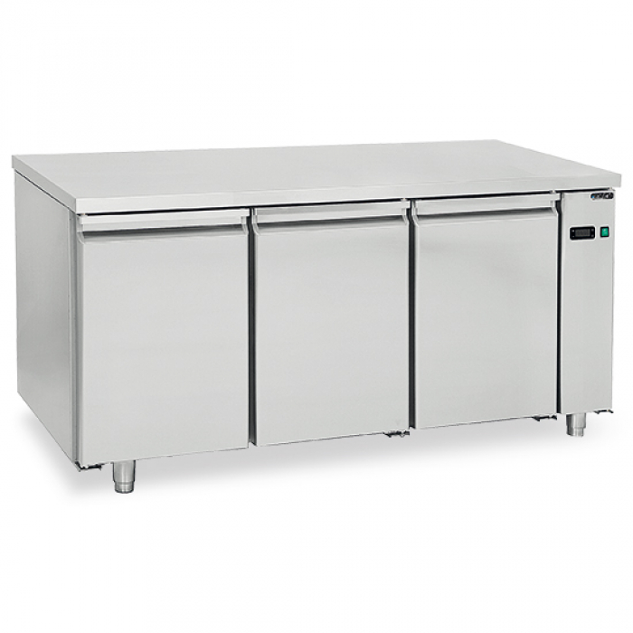 Kühltisch 3-türig GN 1/1 für Zentralkühlung 2-8°C WiFi - Gastrohot